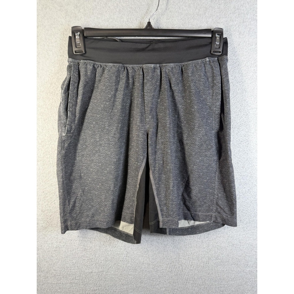 Lululemon Shorts Mens 30 Gray Herringbone Athletic Lined Running Gym Workout